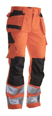 Varselbyxor, hantverksbyxor, byxa, byxor, varsel, gul, orange, jobman, billiga, arbetskläder, stillab.se, yrkesbutik, västerås