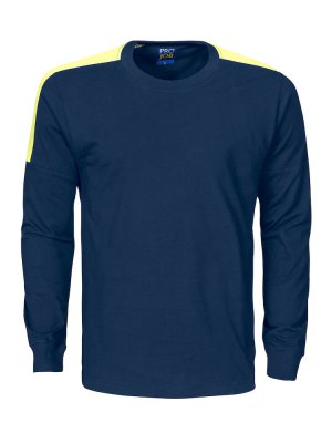t-shirt, tshirt, med, synlighet, gula, ärmar, armar, 2019, projob, chaufför, lager, kläder, långärmad, arbetskläder, billigt, gu