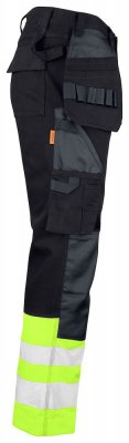 Varselbyxor, hantverksbyxor, byxa, byxor, varsel, gul, orange, jobman, billiga, arbetskläder, stillab.se, yrkesbutik, västerås