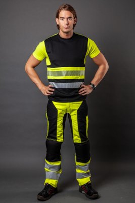 varsel, tshirt, funktion, klass, 1, svart, t-shirt, varsel, gul, projob, stillab.se