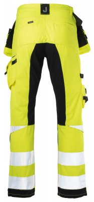 jobman, stretcbyxa, stretch, paneler, stillab.se, hantverksbyxa, hölsterfickor, varsel, gul, orange, 2240, billiga, arbetskläder