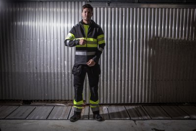 projob, sweatshirt, varsel, klass, 1, pj, 6129, gul, svart, hh, helly, hansen, skön, tröja, hood, sweet, varseltröja, svart, hoo