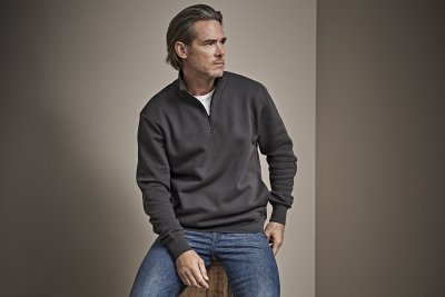 teejays, half, zip, modell, 5438, halv, zip, half, sweatshirt, half-zip, fickor, modern, passform, profil, kontorströja, västerå