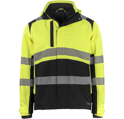 texstar, fj88, skaljacka, varsel, stretch, snygg, arbetsledare, projektchef, gul, reflexer, snygg, varseljacka, passform