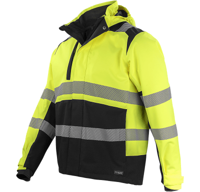 texstar, fj88, skaljacka, varsel, stretch, snygg, arbetsledare, projektchef, gul, reflexer, snygg, varseljacka, passform