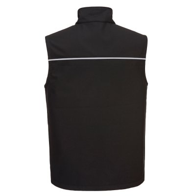 väst, portwest, softshell, vest, arbetsväst, fickor, förvaring, vattenbeständig, vindtät, fickor, med, värme, handvärmare, svart