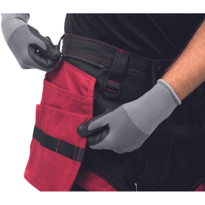 cerva, hantverksbyxa, stretch, avtagbara, fickor, knäskydd, cerva, trousers, färger, röda, oliv, beige, khaki, västerås, yrkesbu