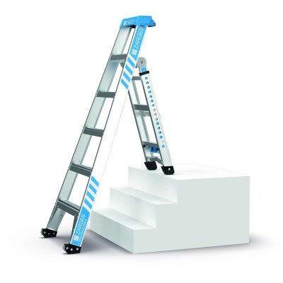 zarges, multistege, multimaster, 5, 5-i-1, hjul, teleskop, trappstege, nivåer, multi, stillab.se, yrkesbutik, västerås, återförs