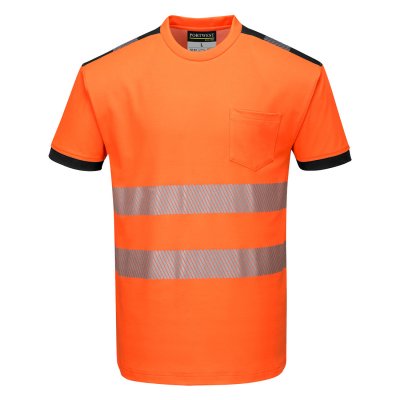 varsel, t.shirt, t, shirt, tshirt, tröja, gul, orange, tunn, skön, billiga, arbetskläder, portwest, stillab,yrkesbutik, nätet, k
