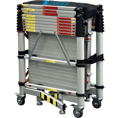 zarges, ställning, arbetsställning, teletower, tt002, teleskopisk, ställning, utan, utbildning, smidig, lätt, enkel, rullställni